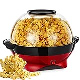 Popcornmaschine, 5.5L / 180g, HOUSNAT 800W Zuhause Popcorn Maker Machine mit Antihaftbeschichtung...