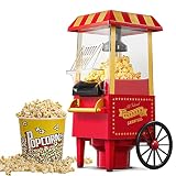 Popcornmaschine Heissluft - HOUSNAT Retro Klein Popcorn Maker -Fettfreies Ölfreies & Gesunder Maïs...